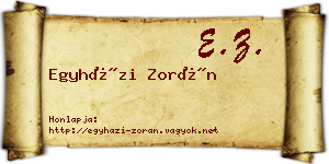 Egyházi Zorán névjegykártya